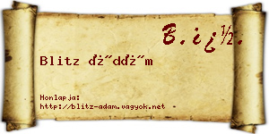 Blitz Ádám névjegykártya