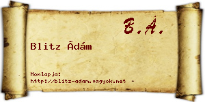 Blitz Ádám névjegykártya